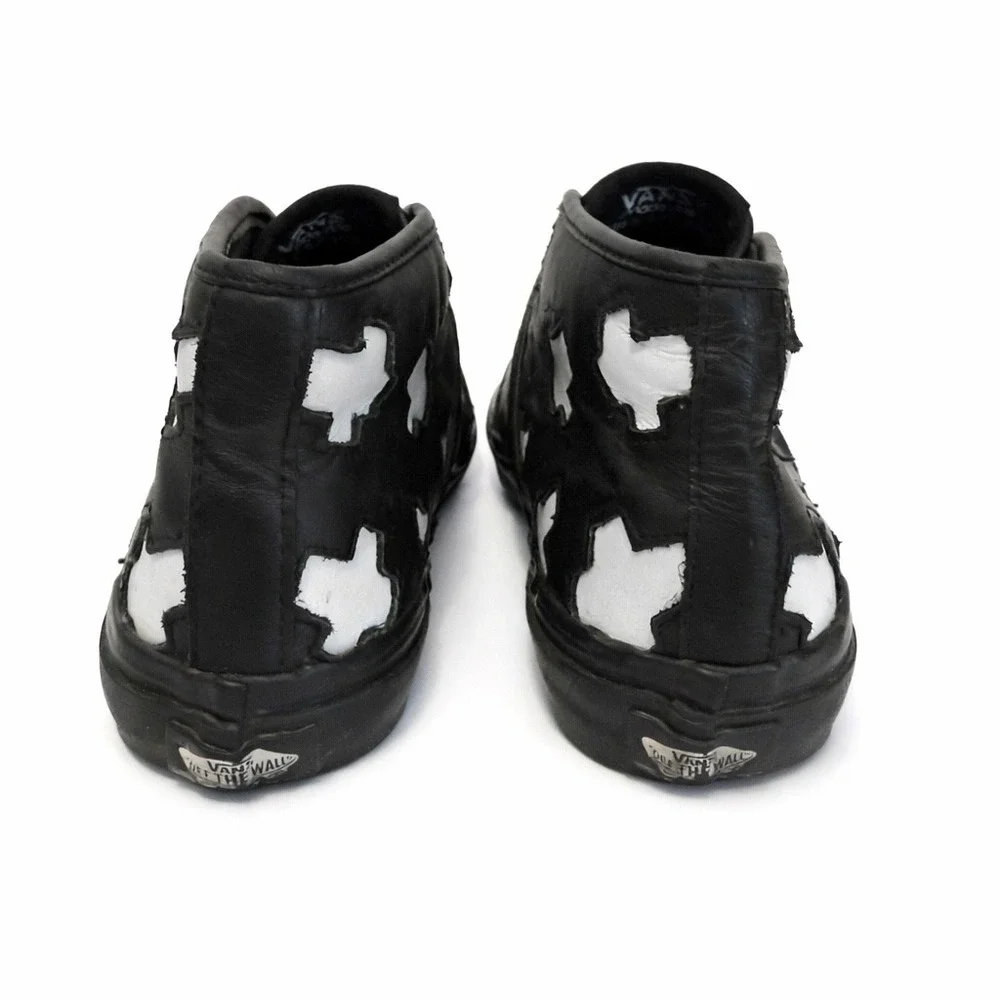 Vans MadeMe Camryn Plus Black Leather White Cross Sneakers Womens 7.5 Rare - Picture 5 of 7